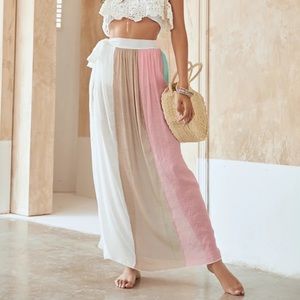 Color lock sarong swimsuit coverup pastel size medium